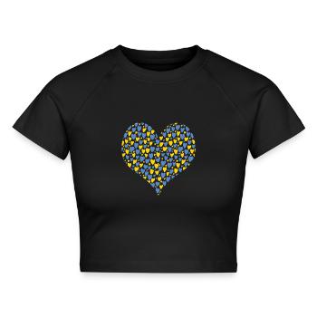 Von Herzen schöne Schütza! - Cropped Frauen Organic T-Shirt - Schwarz - Vorne - AI Model Female 172 light (172cm)