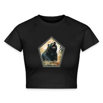 VANCOUVER ISLAND - Cropped Frauen Organic T-Shirt - Schwarz - Vorne - AI Model Female 172 light (172cm)