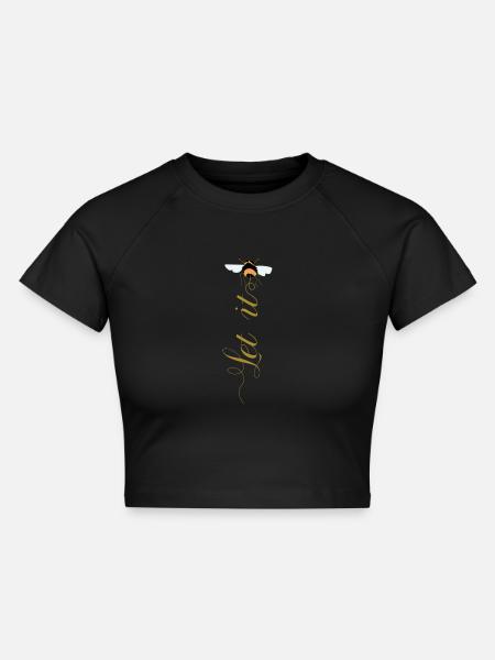 Let It Bee - Cropped Frauen Organic T-Shirt - Schwarz