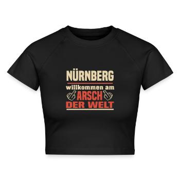 Nürnberg - Cropped Frauen Organic T-Shirt - Schwarz - Vorne - AI Model Female 172 light (172cm)