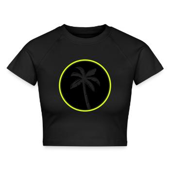 palme - Cropped Frauen Organic T-Shirt - Schwarz - Vorne - AI Model Female 172 light (172cm)