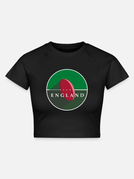 RUGBY ENGLAND - Cropped Frauen Organic T-Shirt - Schwarz