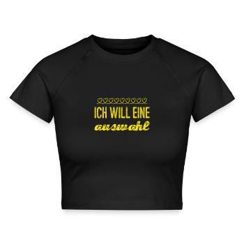 ich will wählen - Cropped Frauen Organic T-Shirt - Schwarz - Vorne - AI Model Female 172 light (172cm)