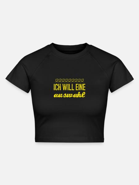 ich will wählen - Cropped Frauen Organic T-Shirt - Schwarz