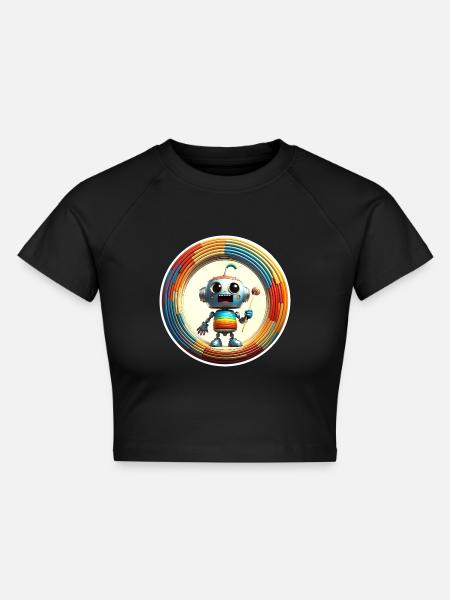 ROBIC-FARBEN - Cropped Frauen Organic T-Shirt - Schwarz