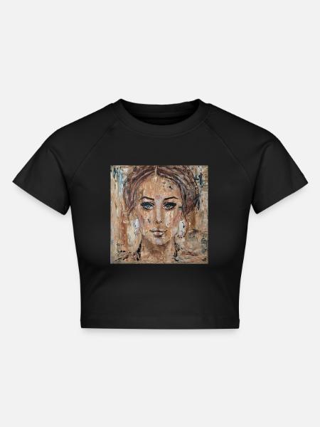 self-aware - Cropped Frauen Organic T-Shirt - Schwarz