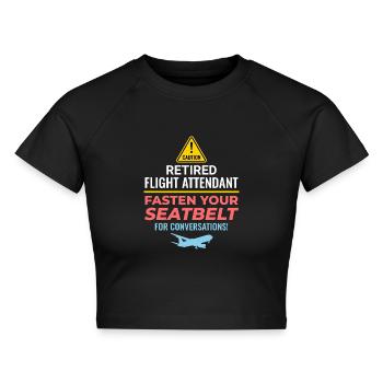 Flugbegleiter im Ruhestand Flugbegleiter Flugbegleiter - Cropped Frauen Organic T-Shirt - Schwarz - Vorne - AI Model Female 172 light (172cm)