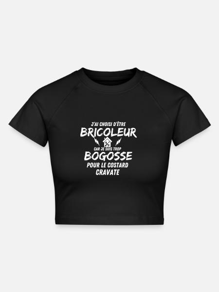BOGOTER - Cropped Frauen Organic T-Shirt - Schwarz