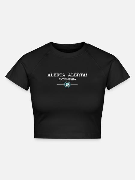Alerta Antifascista! - Cropped Frauen Organic T-Shirt - Schwarz
