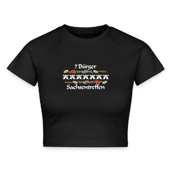 Siebenbürger Sachsentreffen Design weiss - Cropped Frauen Organic T-Shirt - Schwarz - Vorne - AI Model Female 172 light (172cm)