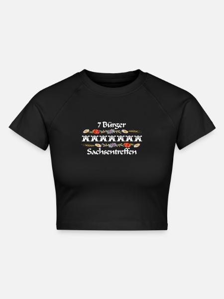 Siebenbürger Sachsentreffen Design weiss - Cropped Frauen Organic T-Shirt - Schwarz