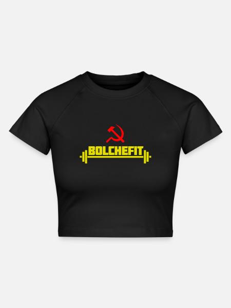 Bolchefit - Cropped Frauen Organic T-Shirt - Schwarz