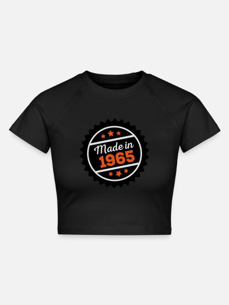 1965 - Cropped Frauen Organic T-Shirt - Schwarz
