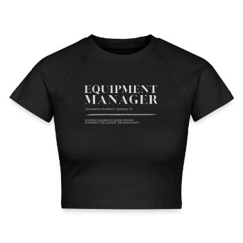 Equipment Manager Design 2 wh - Cropped Frauen Organic T-Shirt - Schwarz - Vorne - AI Model Female 172 light (172cm)