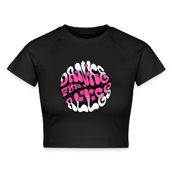 Danke für alles - Cropped Frauen Organic T-Shirt - Schwarz - Vorne - AI Model Female 172 light (172cm)