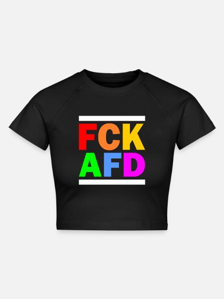 Fck afd - Cropped Frauen Organic T-Shirt - Schwarz
