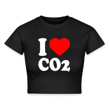 I love co2 - Cropped Frauen Organic T-Shirt - Schwarz - Vorne - AI Model Female 172 light (172cm)