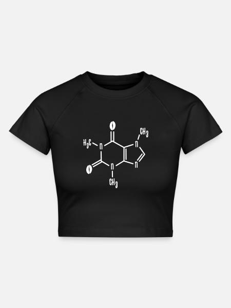kaffee - Cropped Frauen Organic T-Shirt - Schwarz