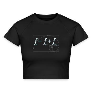 Fibonacci-Folge - Cropped Frauen Organic T-Shirt - Schwarz - Vorne - AI Model Female 172 light (172cm)