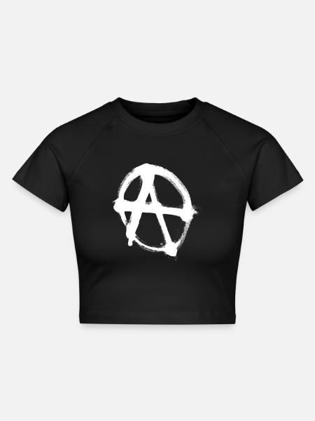 A - Cropped Frauen Organic T-Shirt - Schwarz