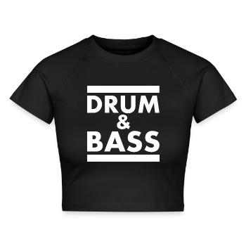 Drum and bass - Cropped Frauen Organic T-Shirt - Schwarz - Vorne - AI Model Female 172 light (172cm)