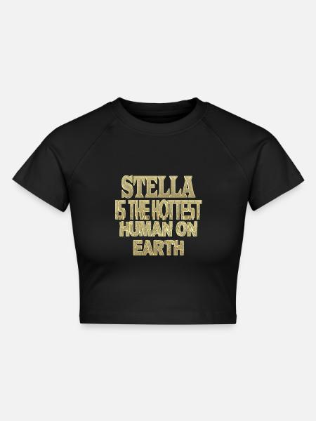 Stella - Cropped Frauen Organic T-Shirt - Schwarz
