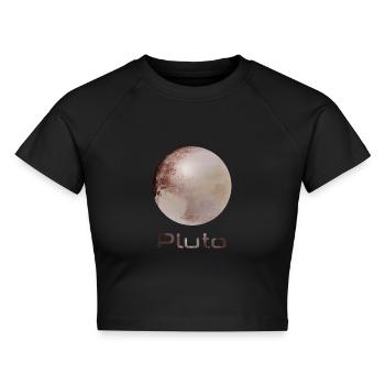 Pluto - Cropped Frauen Organic T-Shirt - Schwarz - Vorne - AI Model Female 172 light (172cm)