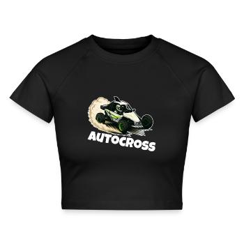 Autocross Stockcar Spezialcross - Cropped Frauen Organic T-Shirt - Schwarz - Vorne - AI Model Female 172 light (172cm)