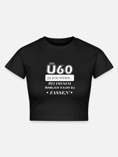 Ü60 - Cropped Frauen Organic T-Shirt - Schwarz