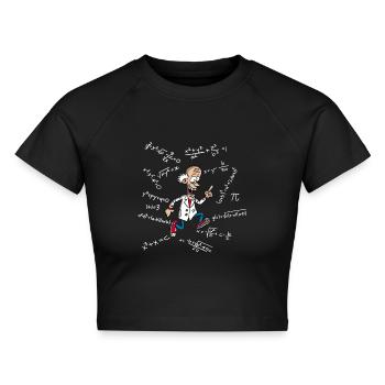 Ein leicht verrückter Wissenschaftler - Cropped Frauen Organic T-Shirt - Schwarz - Vorne - AI Model Female 172 light (172cm)