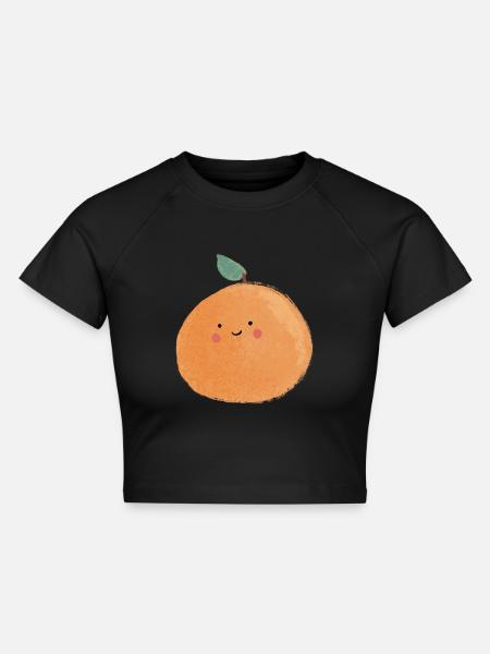 Süsse Orange - Cropped Frauen Organic T-Shirt - Schwarz