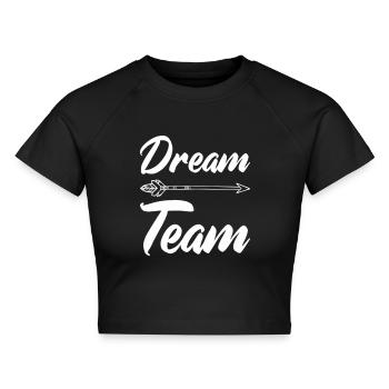dream team - Cropped Frauen Organic T-Shirt - Schwarz - Vorne - AI Model Female 172 light (172cm)