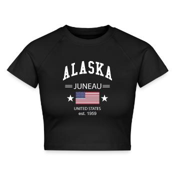 Alaska - Cropped Frauen Organic T-Shirt - Schwarz - Vorne - AI Model Female 172 light (172cm)