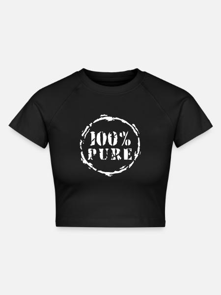 100% rein - Cropped Frauen Organic T-Shirt - Schwarz