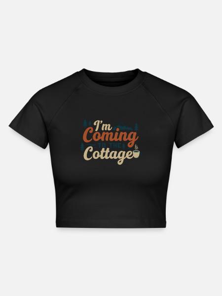 Ich komme zur Hütte - Cropped Frauen Organic T-Shirt - Schwarz