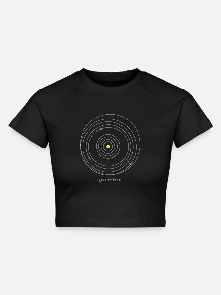 Sonnensystem - Cropped Frauen Organic T-Shirt - Schwarz