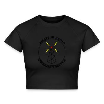 Amateurfunk Notdienst Amateurfunk - Cropped Frauen Organic T-Shirt - Schwarz - Vorne - AI Model Female 172 light (172cm)