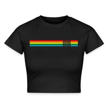Rainbow Regenbogen - Cropped Frauen Organic T-Shirt - Schwarz - Vorne - AI Model Female 172 light (172cm)