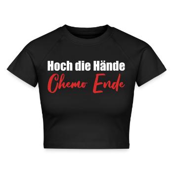 Chemo Krebstherapie Krebs Geschenk - Cropped Frauen Organic T-Shirt - Schwarz - Vorne - AI Model Female 172 light (172cm)