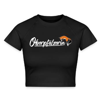 Cooles Oberpfälzerin Motiv Shirt Pullover Spruch - Cropped Frauen Organic T-Shirt - Schwarz - Vorne - AI Model Female 172 light (172cm)