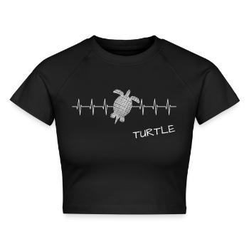 Turtle turtle - Cropped Frauen Organic T-Shirt - Schwarz - Vorne - AI Model Female 172 light (172cm)