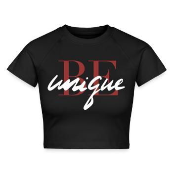 be unique - Cropped Frauen Organic T-Shirt - Schwarz - Vorne - AI Model Female 172 light (172cm)