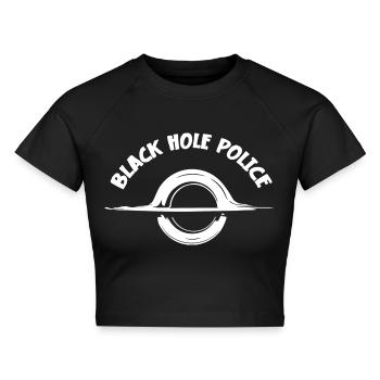 James Webb Space Telescope Black Hole Police - Cropped Frauen Organic T-Shirt - Schwarz - Vorne - AI Model Female 172 light (172cm)