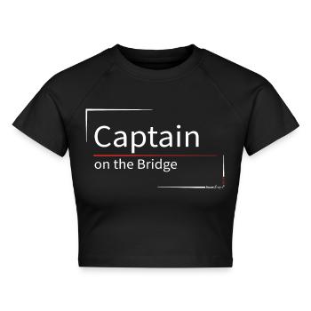 Captain on the Bridge - Cropped Frauen Organic T-Shirt - Schwarz - Vorne - AI Model Female 172 light (172cm)
