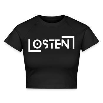 Osten - Cropped Frauen Organic T-Shirt - Schwarz - Vorne - AI Model Female 172 light (172cm)