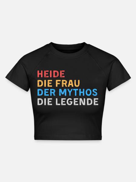 Heide Fau Mythos Legende - Cropped Frauen Organic T-Shirt - Schwarz
