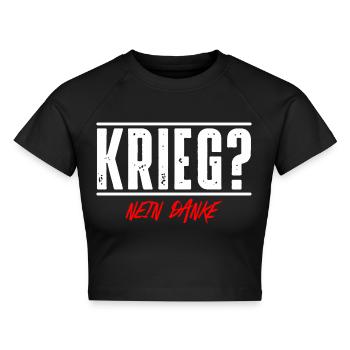 Krieg - Cropped Frauen Organic T-Shirt - Schwarz - Vorne - AI Model Female 172 light (172cm)