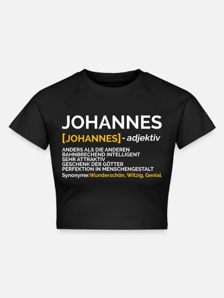 Johannes - Cropped Frauen Organic T-Shirt - Schwarz