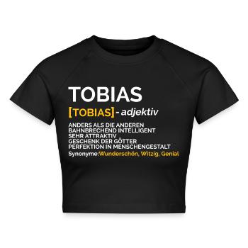 Tobias - Cropped Frauen Organic T-Shirt - Schwarz - Vorne - AI Model Female 172 light (172cm)