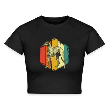 Windhund - Cropped Frauen Organic T-Shirt - Schwarz - Vorne - AI Model Female 172 light (172cm)